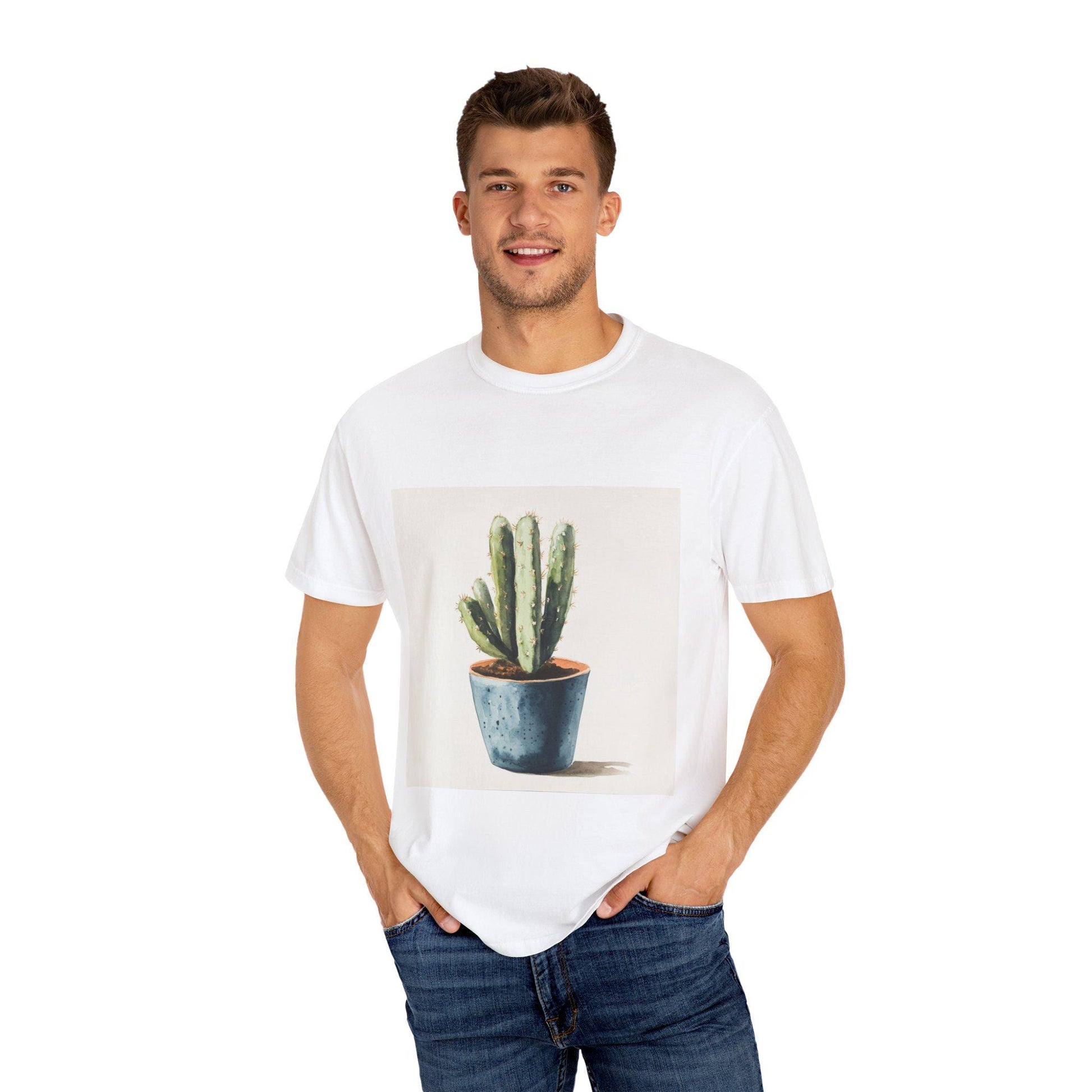 Cactus Design Unisex Garment-Dyed T-shirt