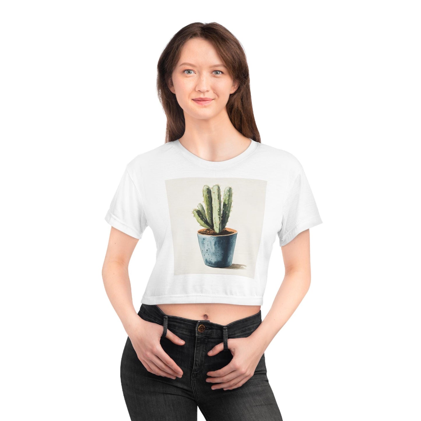 Cactus Crop Tee - Cute Crop T-Shirt