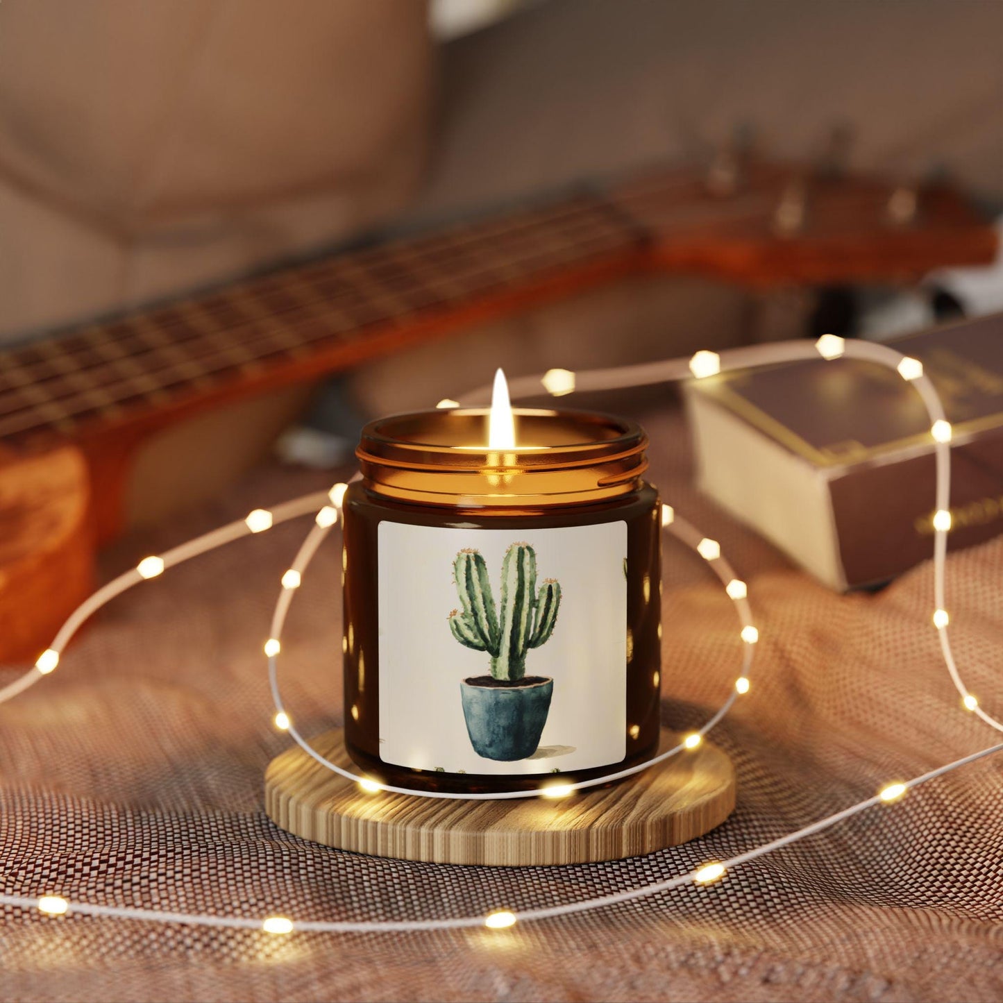 Cactus Scented Soy Candle (Multi-Size, Amber Jar) Popular Candle