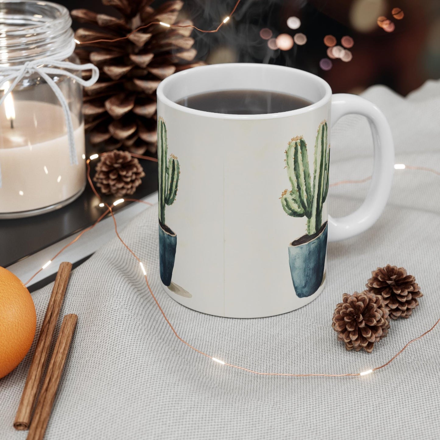 Custom Designed Modern Cactus Mug 11oz