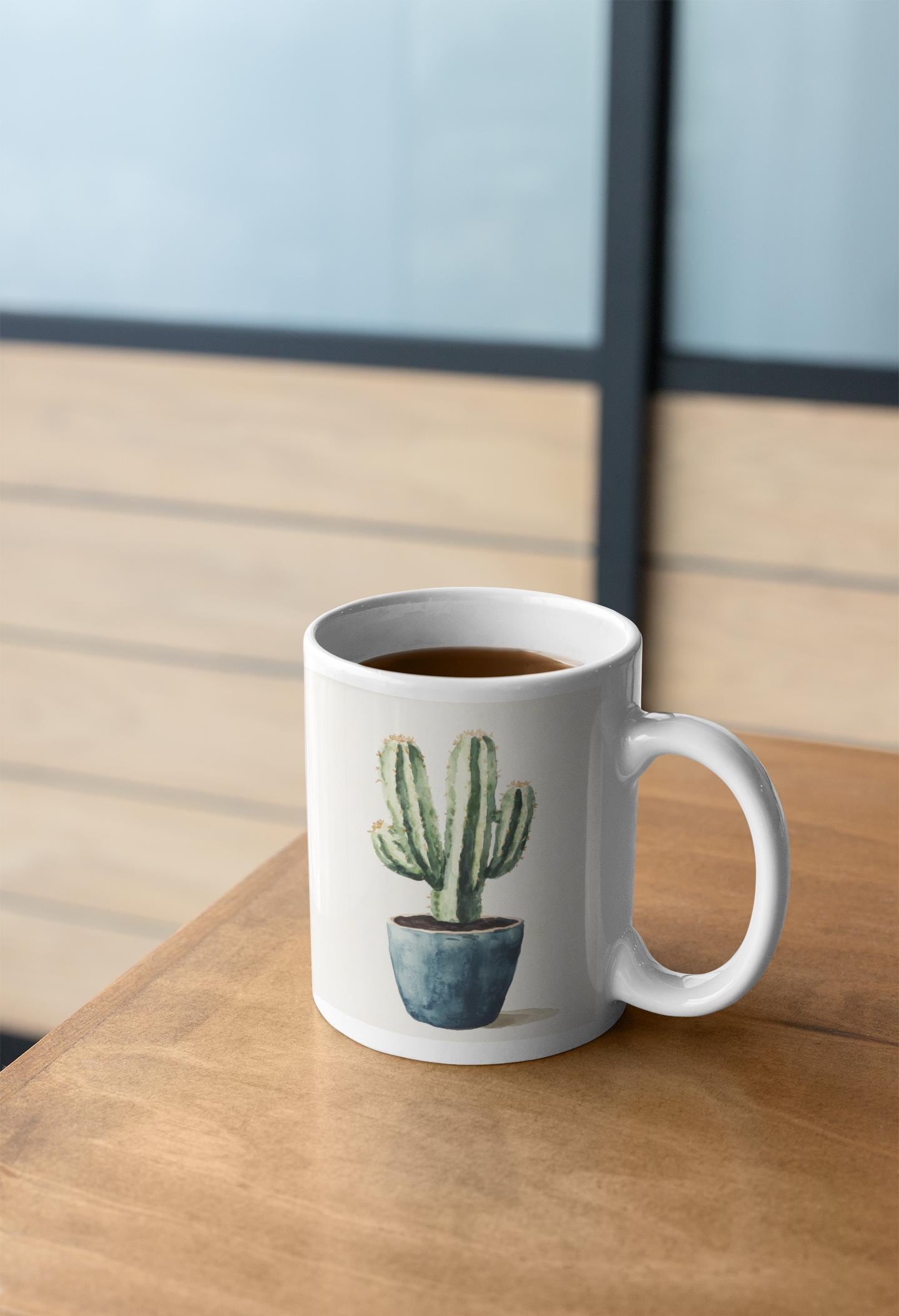 Custom Designed Modern Cactus Mug 11oz