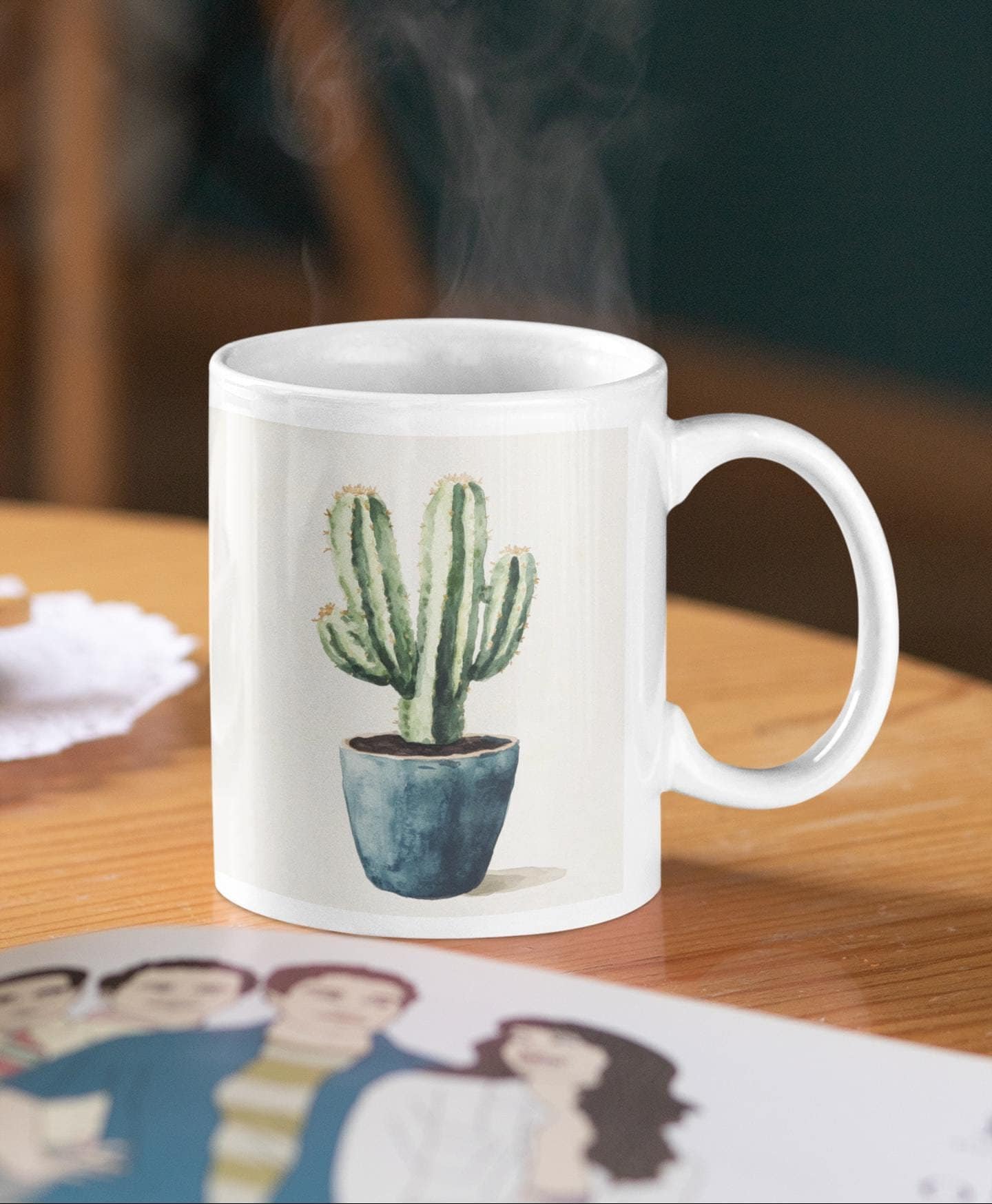 Custom Designed Modern Cactus Mug 11oz