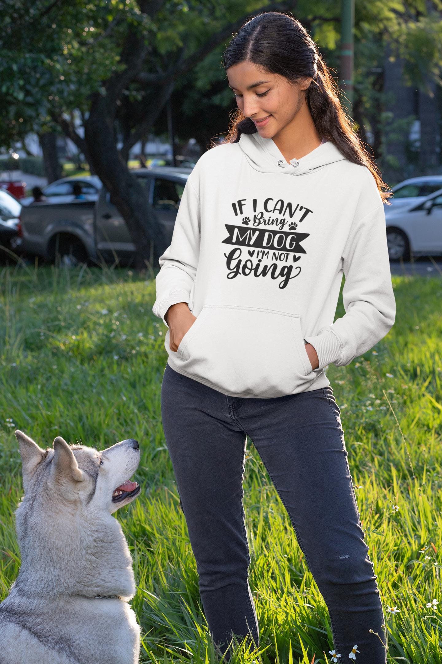 If I can't bring my dog I'm not going! funny dog-themed sweatshirt adults - Unisex Heavy Blend™ Hooded Sweatshirt