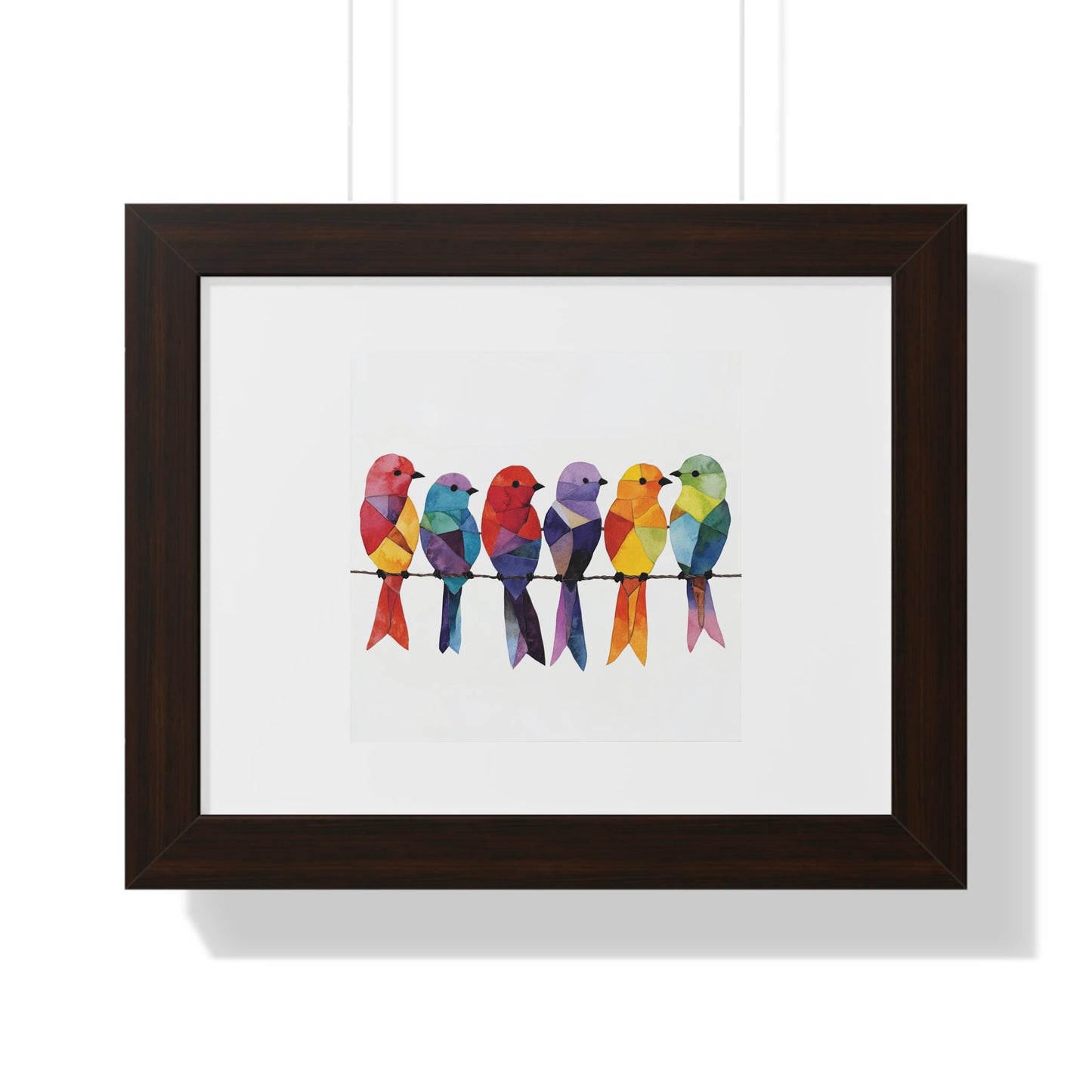 Framed Horizontal Poster Colorful Popular Bird Framed Art - Beautiful Bird on a Wire Art