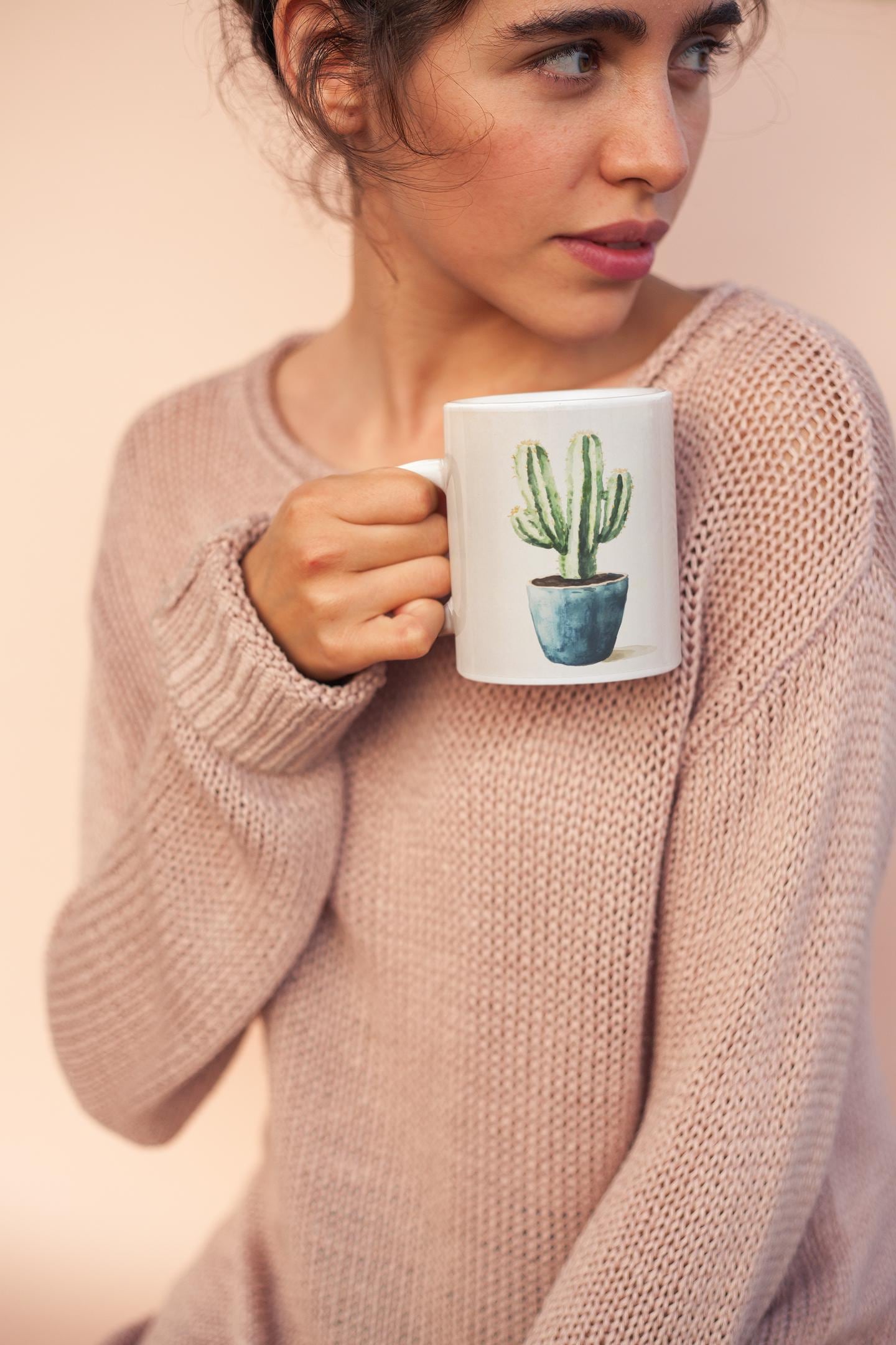 Custom Designed Modern Cactus Mug 11oz